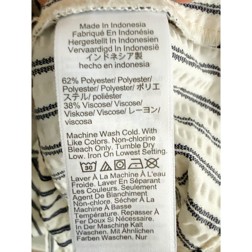 Madewell | NWT Tucked Mini Shirtdress Grey Variegated Stripe | Sz 00 - Picture 8 of 12
